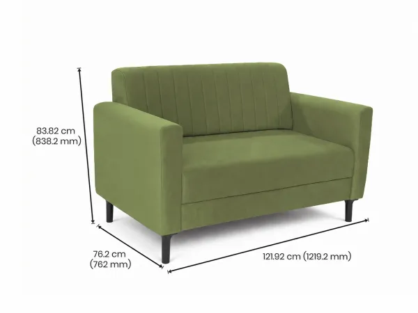 Tulip Upholstered Sofa Set In Olive Color